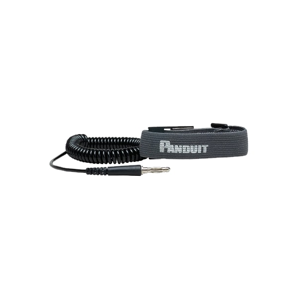 Panduit ADJUSTABLE ESD WRIST STRAP, BLACK WITH 6' COIL CORD, BANANA PLUG RGESDWS - main